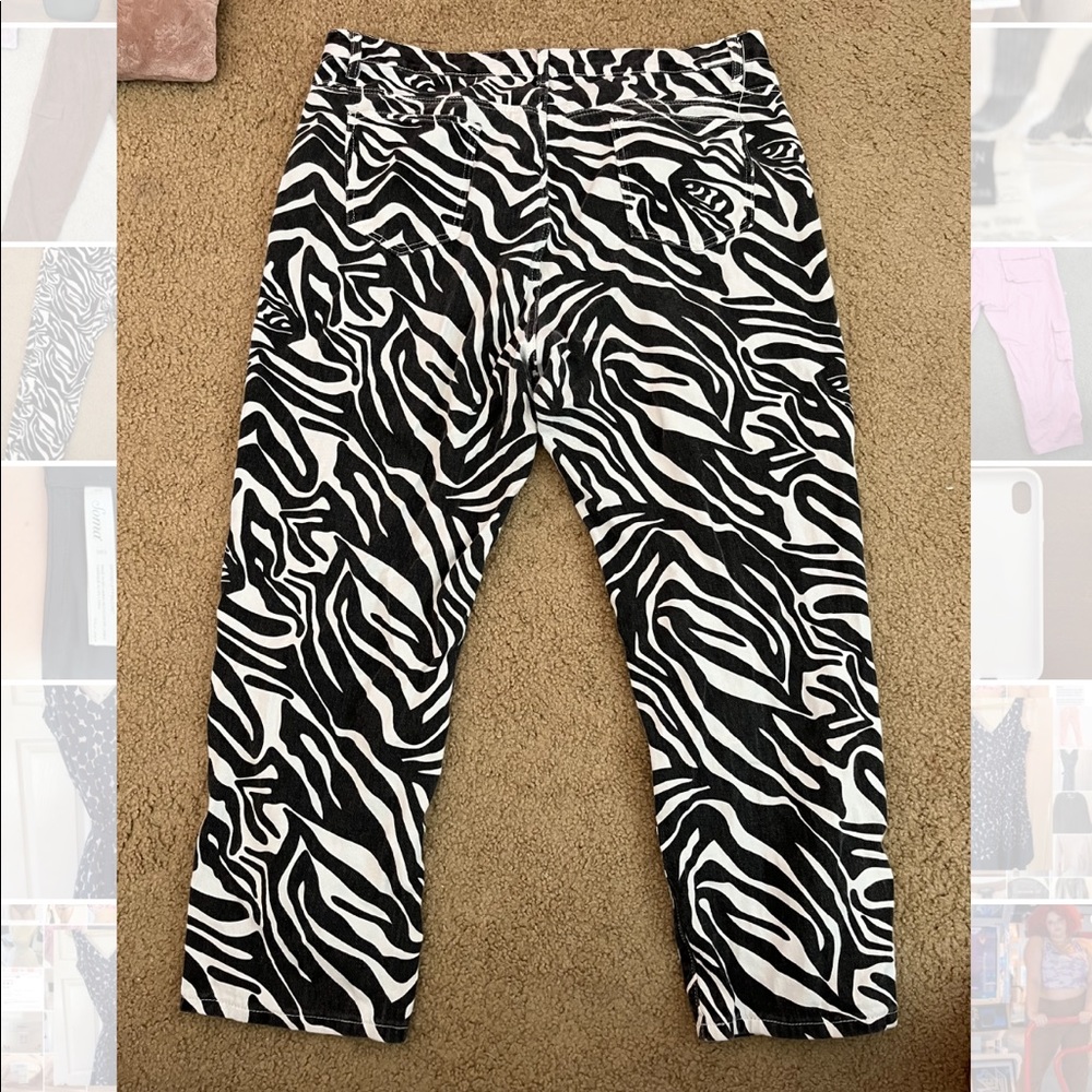 Plus Zebra Print jeans